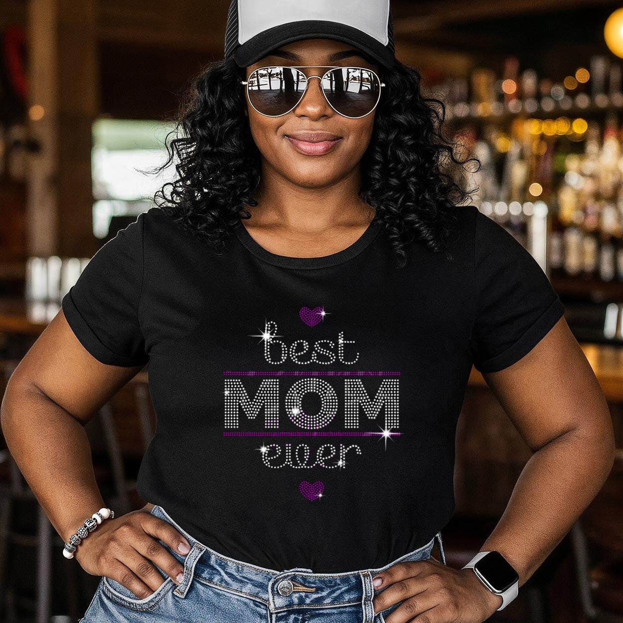 T-shirt: Best Mom Ever (Rhinestones)