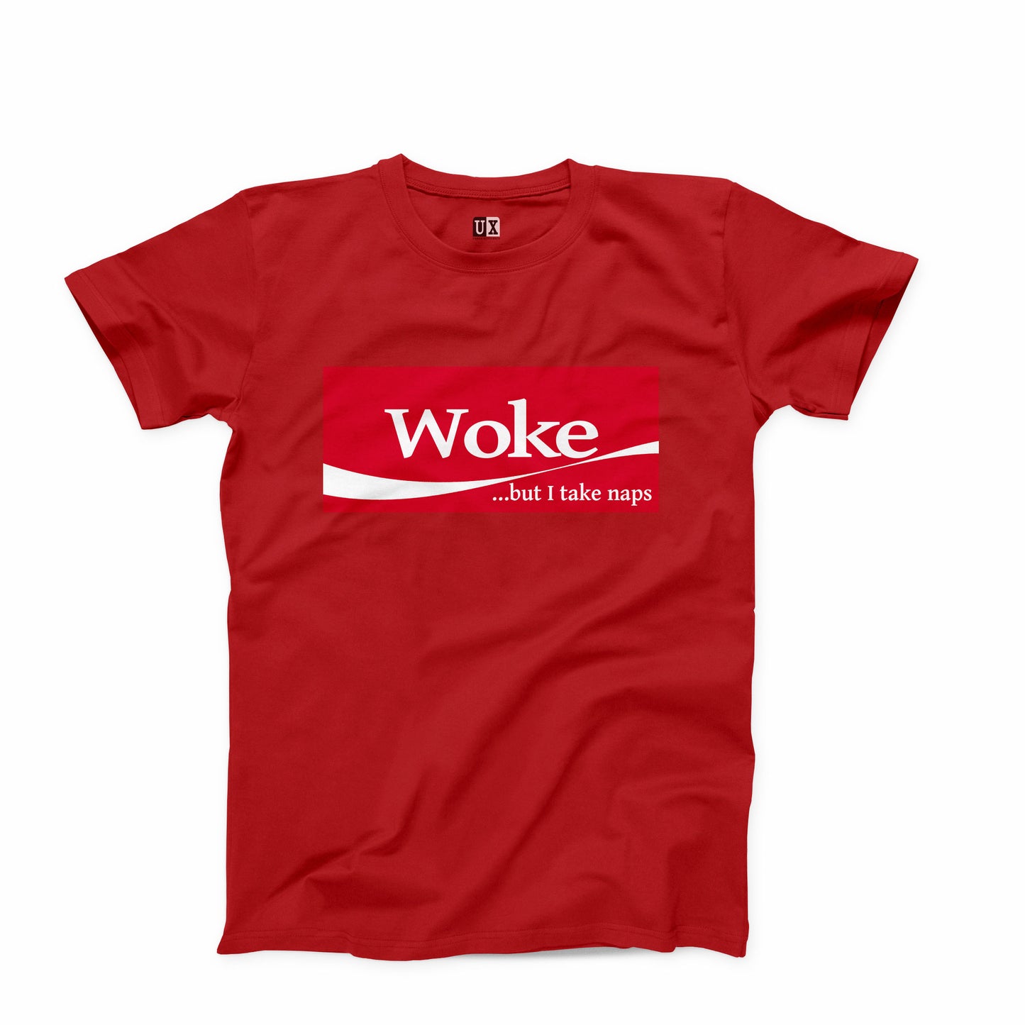 Clearance (Final Sale): T-shirt: Woke But I Take Naps (Embroidered)