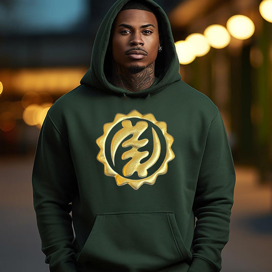 (Hoodie) African God Symbol (Gold Puff)