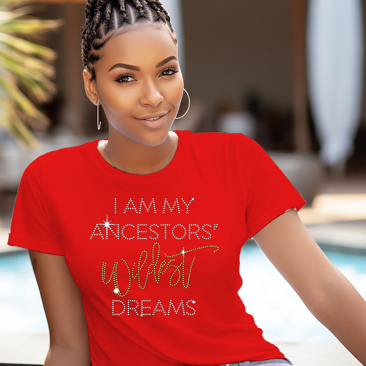 T-shirt: I Am My Ancestors' Wildest Dream (Rhinestones)