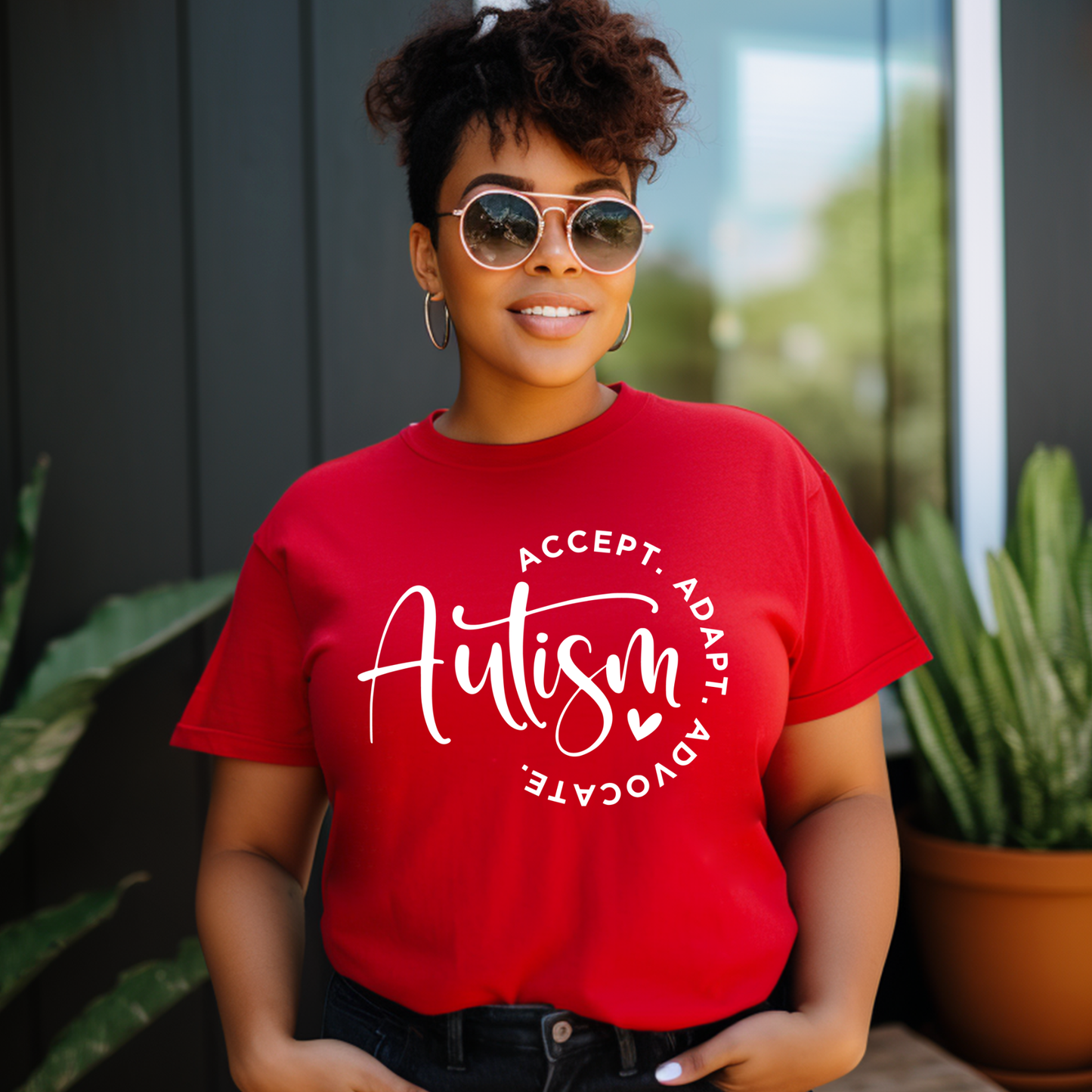T-shirt:  Autism: Accept. Adapt. Advocate.