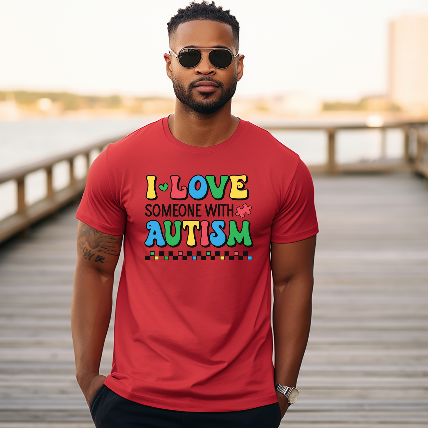 T-shirt:  I Love Someone with Autism (Puzzle)