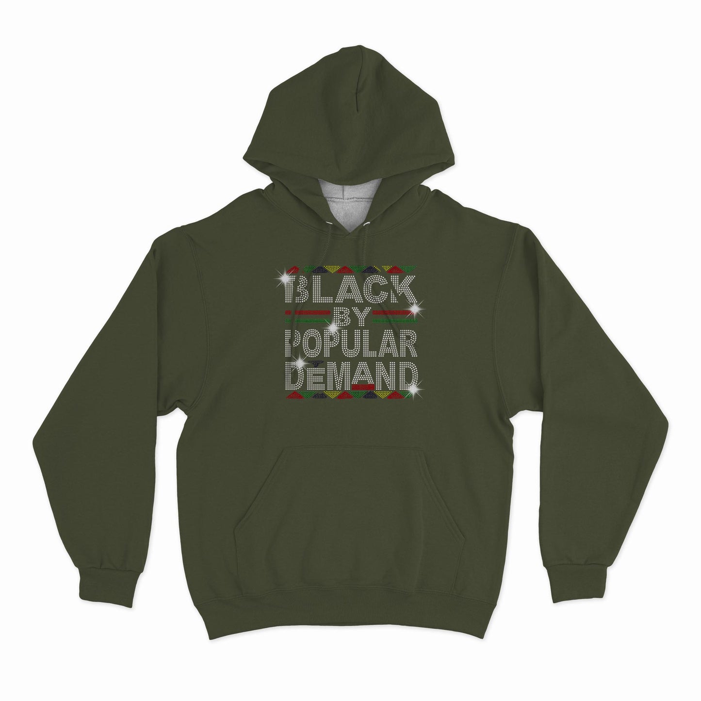 (Hoodie) Black By Popular Demand (Rhinestones)