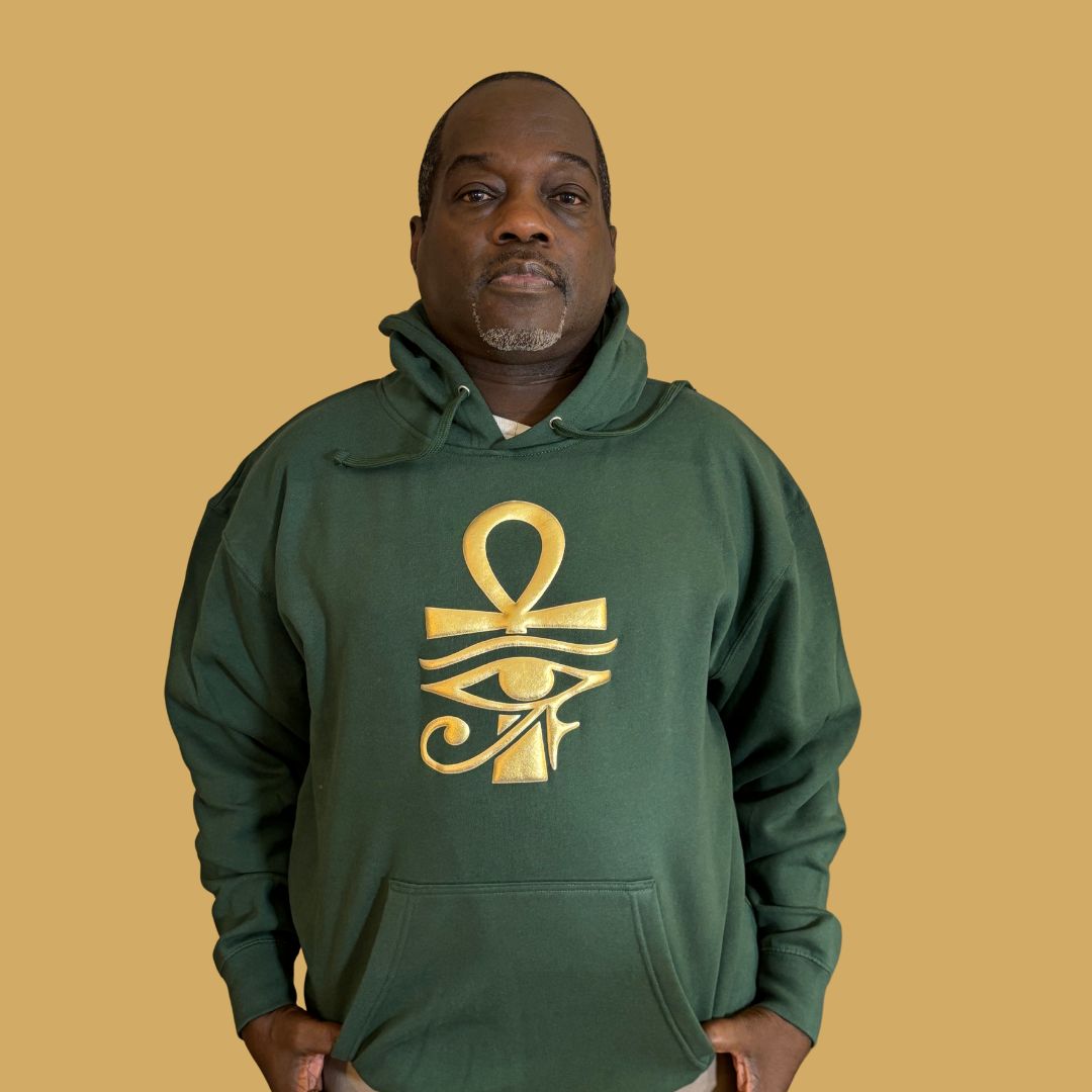 (Hoodie) Eye Am Ankh (Gold Puff)