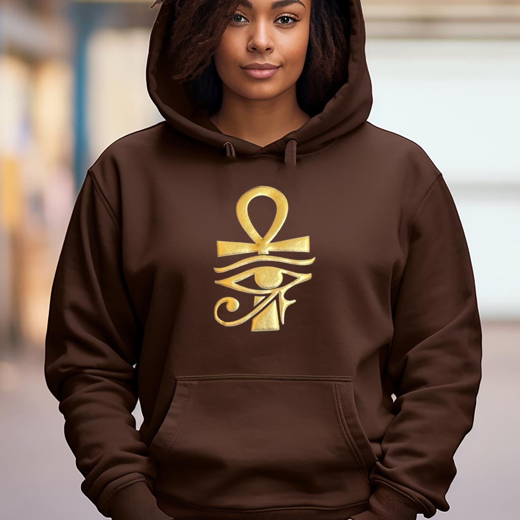 (Hoodie) Eye Am Ankh (Gold Puff)