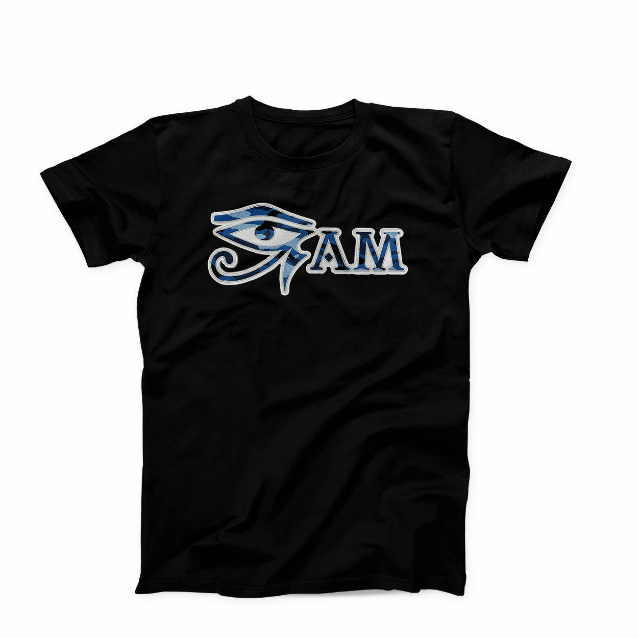T-shirt: Eye Am Blue Camouflage Patch