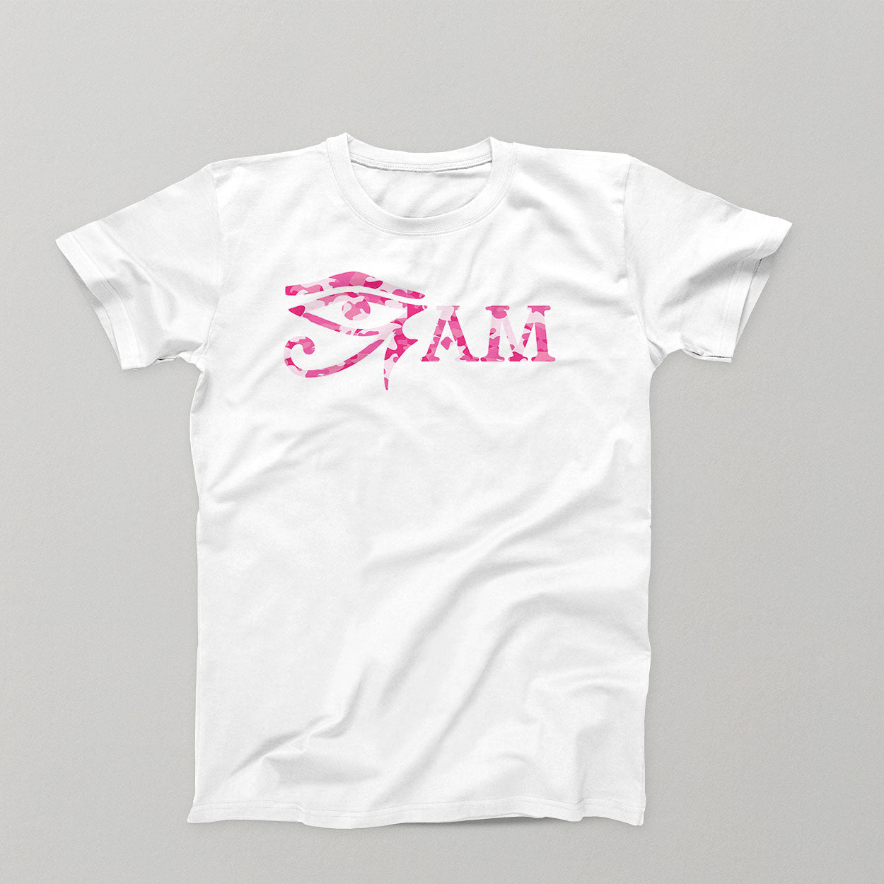 T-shirt: Eye Am Pink Camouflage Patch