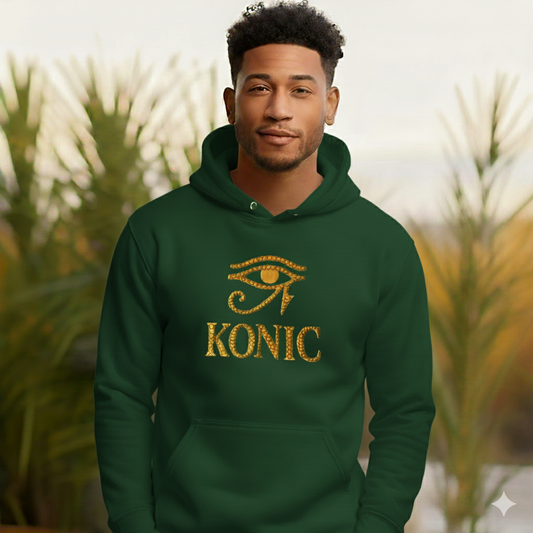 (Hoodie) NEW - Eye Over Konic (3D Gold with black thread)