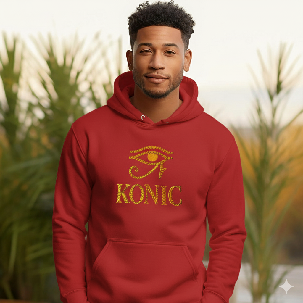 (Hoodie) NEW - Eye Over Konic (3D Gold with black thread)