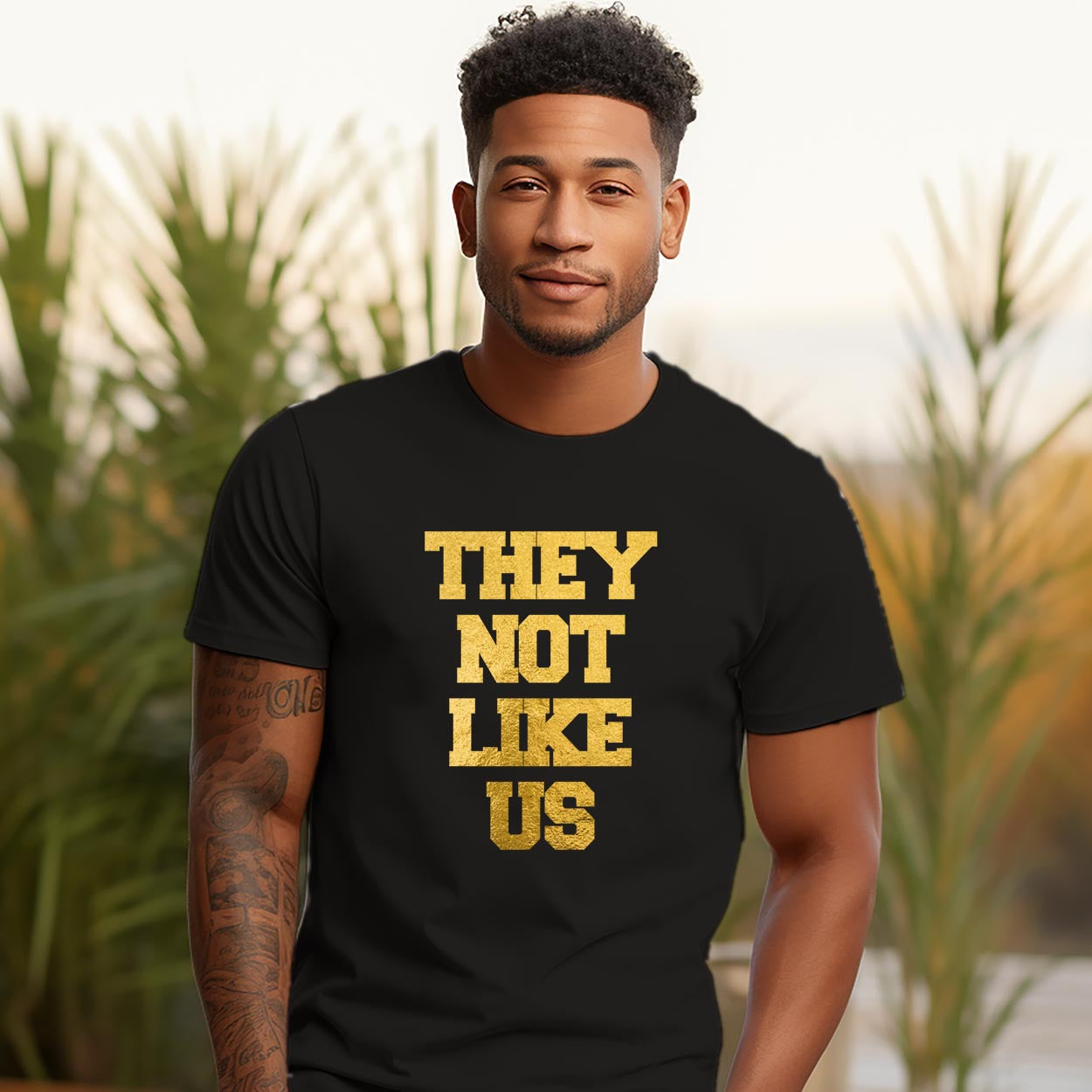 Clearance (Final Sale):  T-shirt: They Not Like Us (Gold Foil)