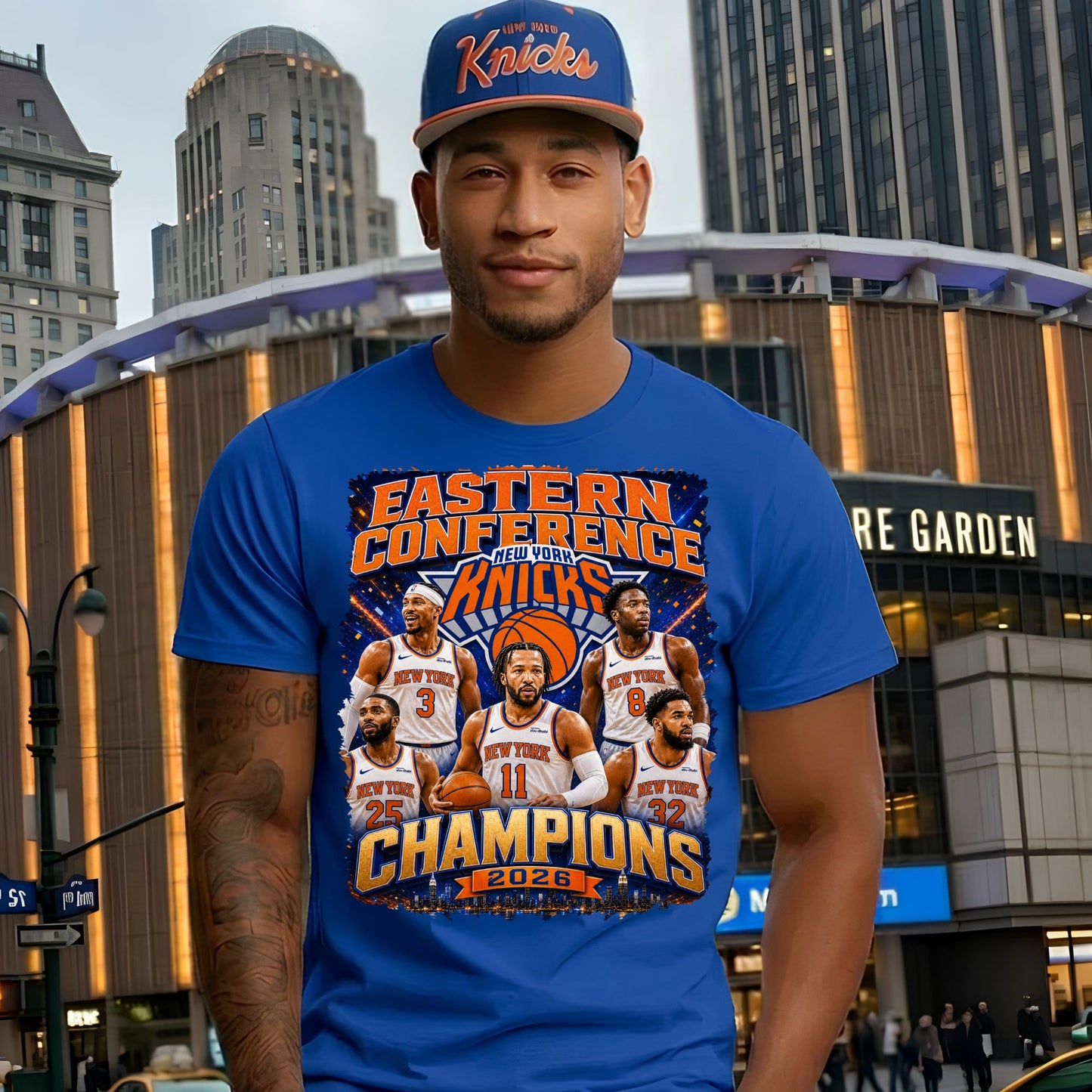 T-shirt: New York Knicks Eastern Conference Champs (Team in White Shirts)