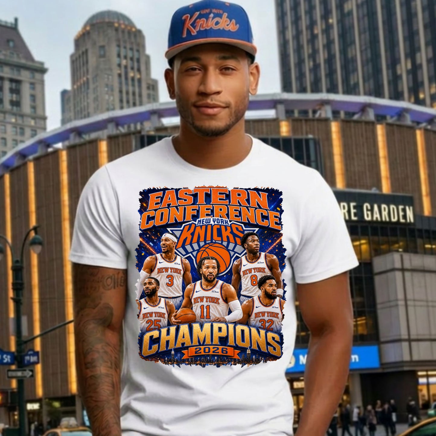 T-shirt: New York Knicks Eastern Conference Champs (Team in White Shirts)