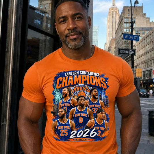T-shirt: New York Knicks Eastern Conference Champs (Team in Blue Shirts)