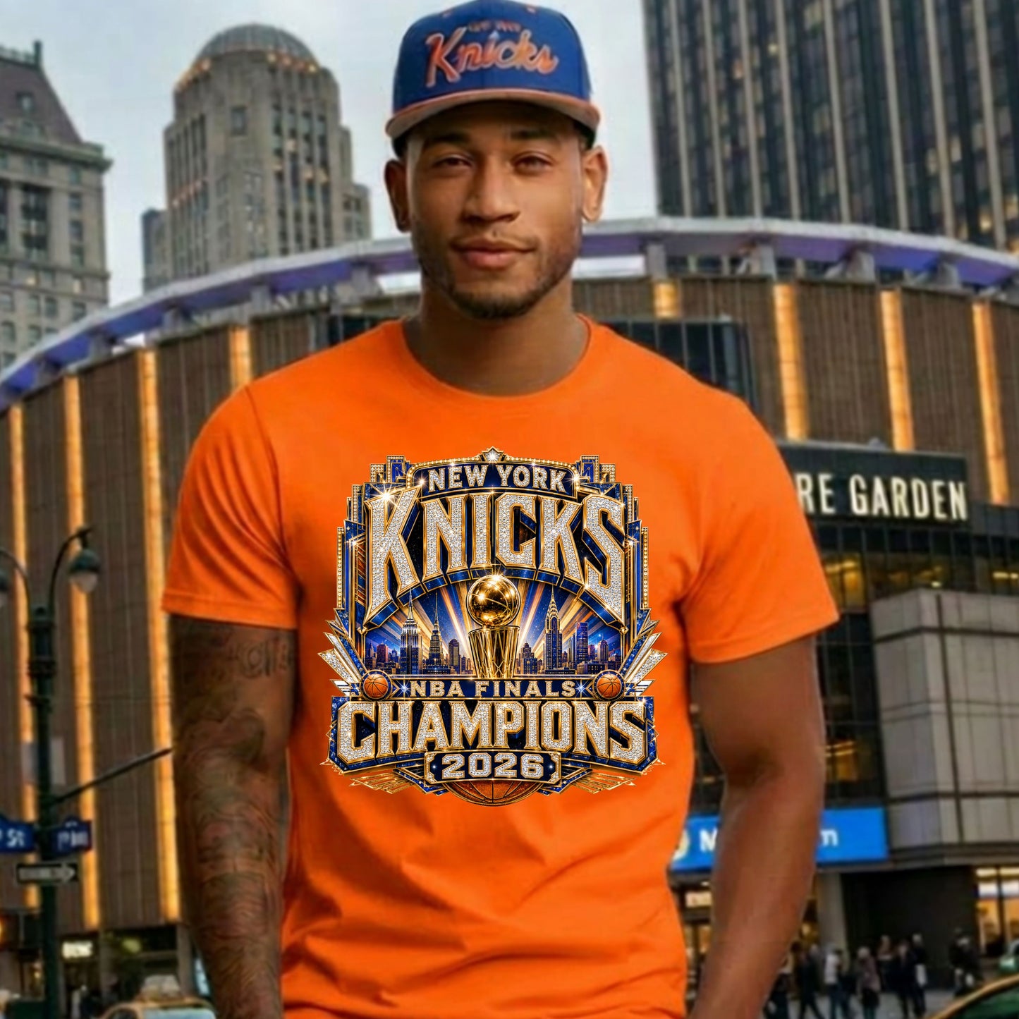 T-shirt: New York Knicks Champs 2026 (Trophy Faux)