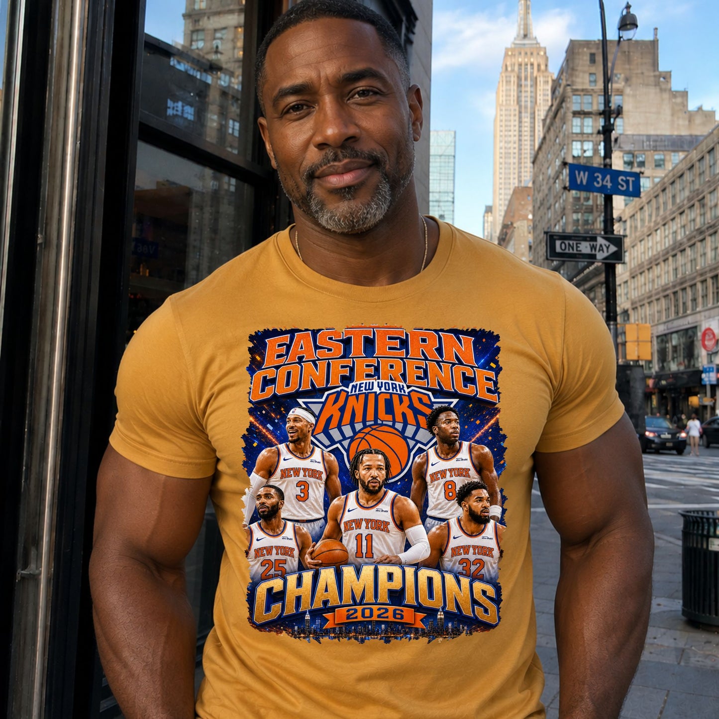 T-shirt: New York Knicks Eastern Conference Champs (Team in White Shirts)