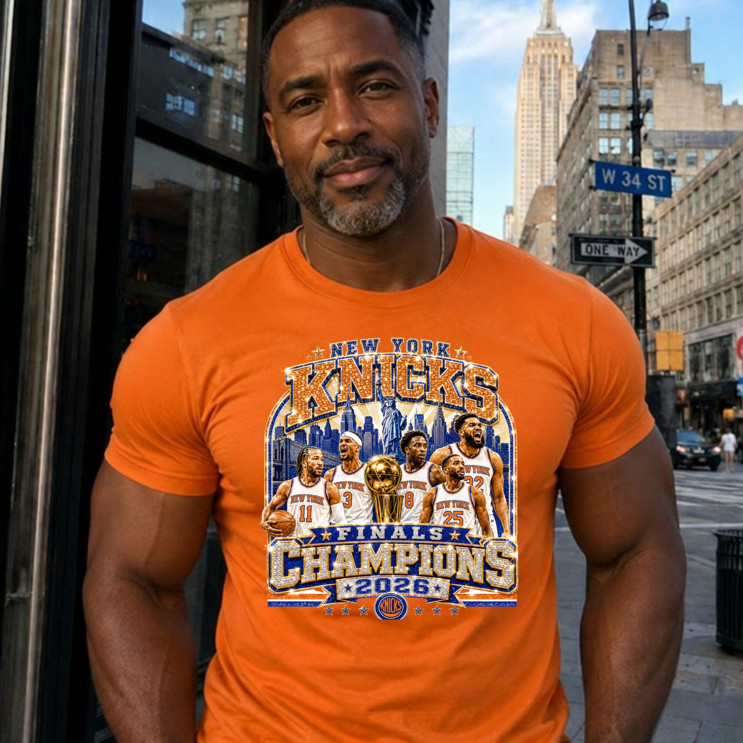 T-shirt: New York Knicks Champs 2026 (Team & Trophy Faux)
