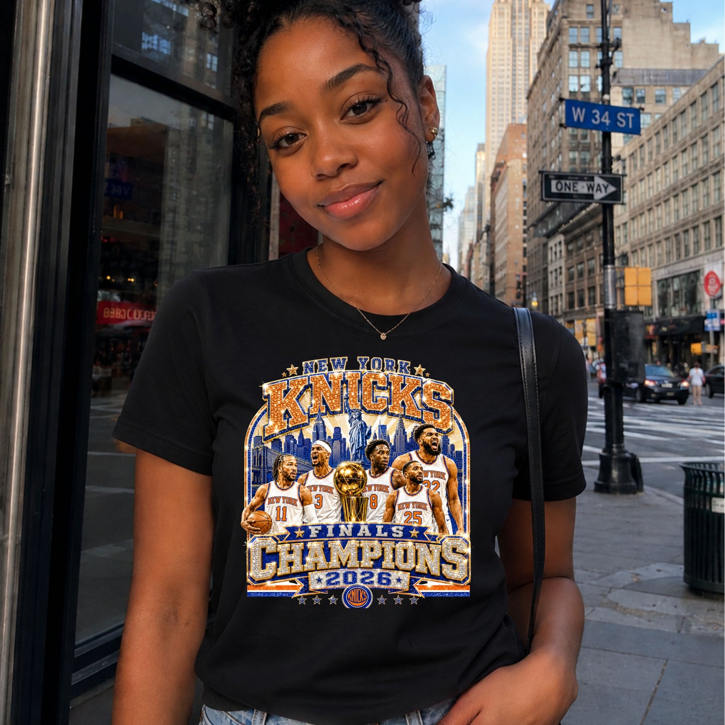 T-shirt: New York Knicks Champs 2026 (Team & Trophy Faux)