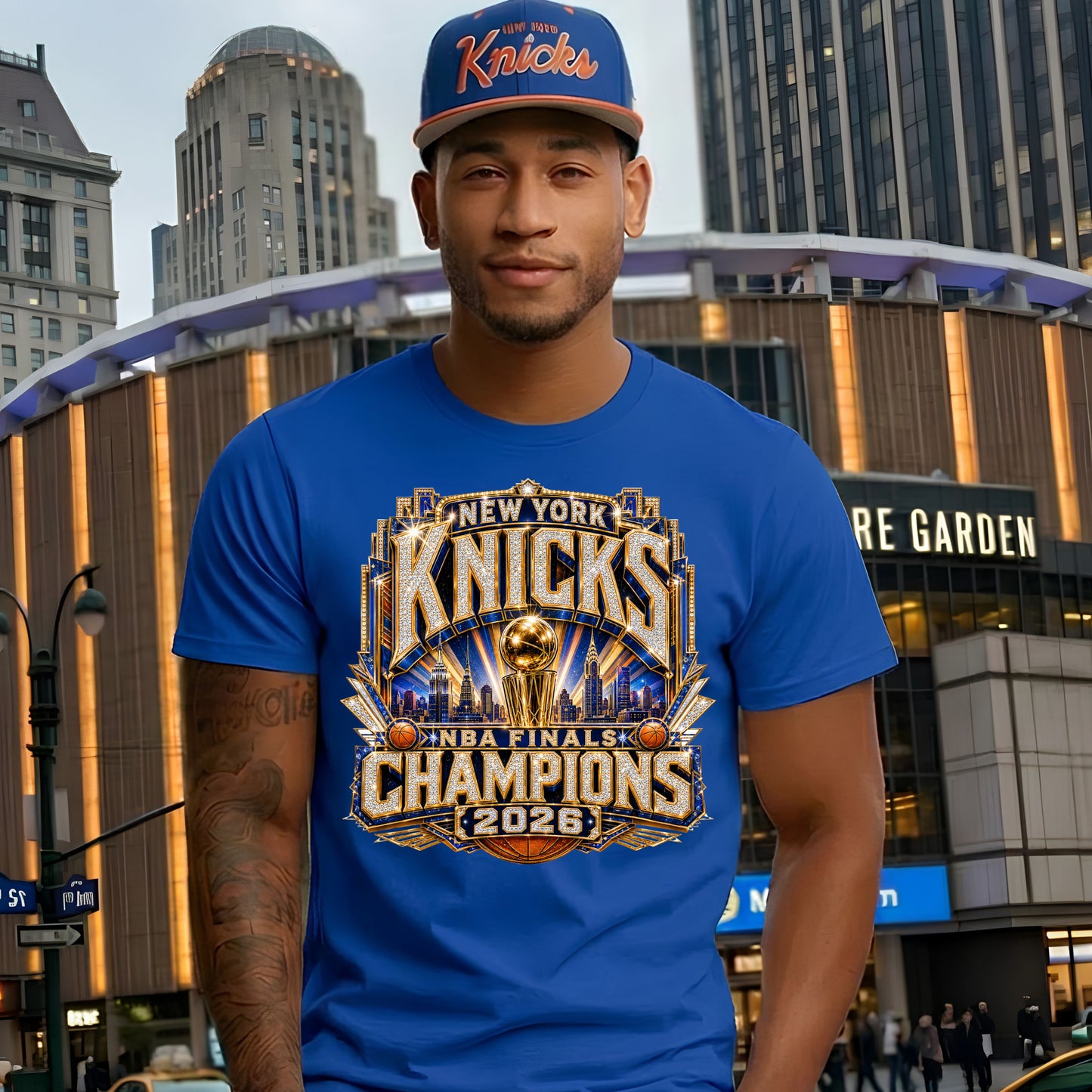 T-shirt: New York Knicks Champs 2026 (Trophy Faux)